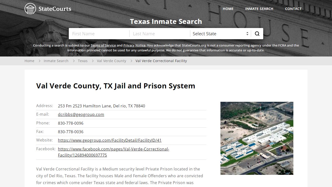 Val Verde Correctional Facility Inmate Records Search ...