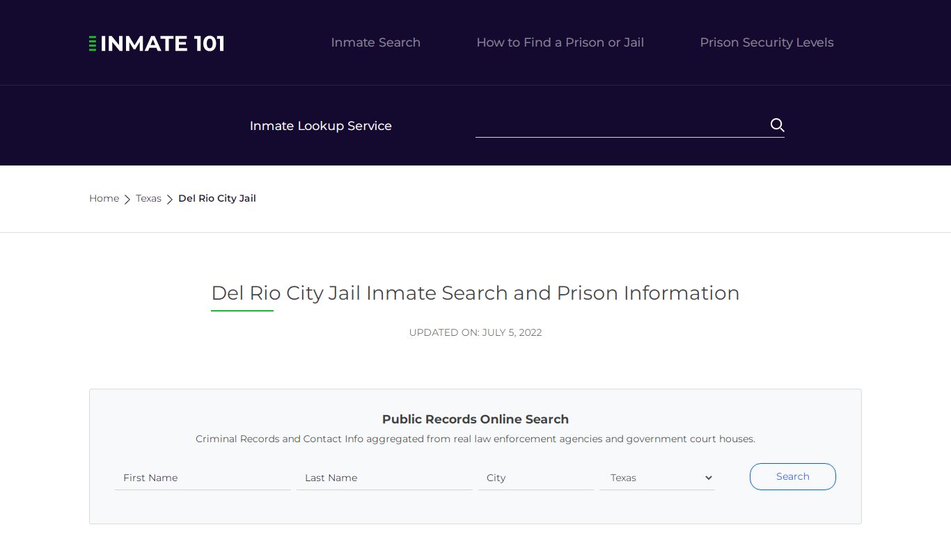 Del Rio City Jail Inmate Search, Visitation, Phone no ...