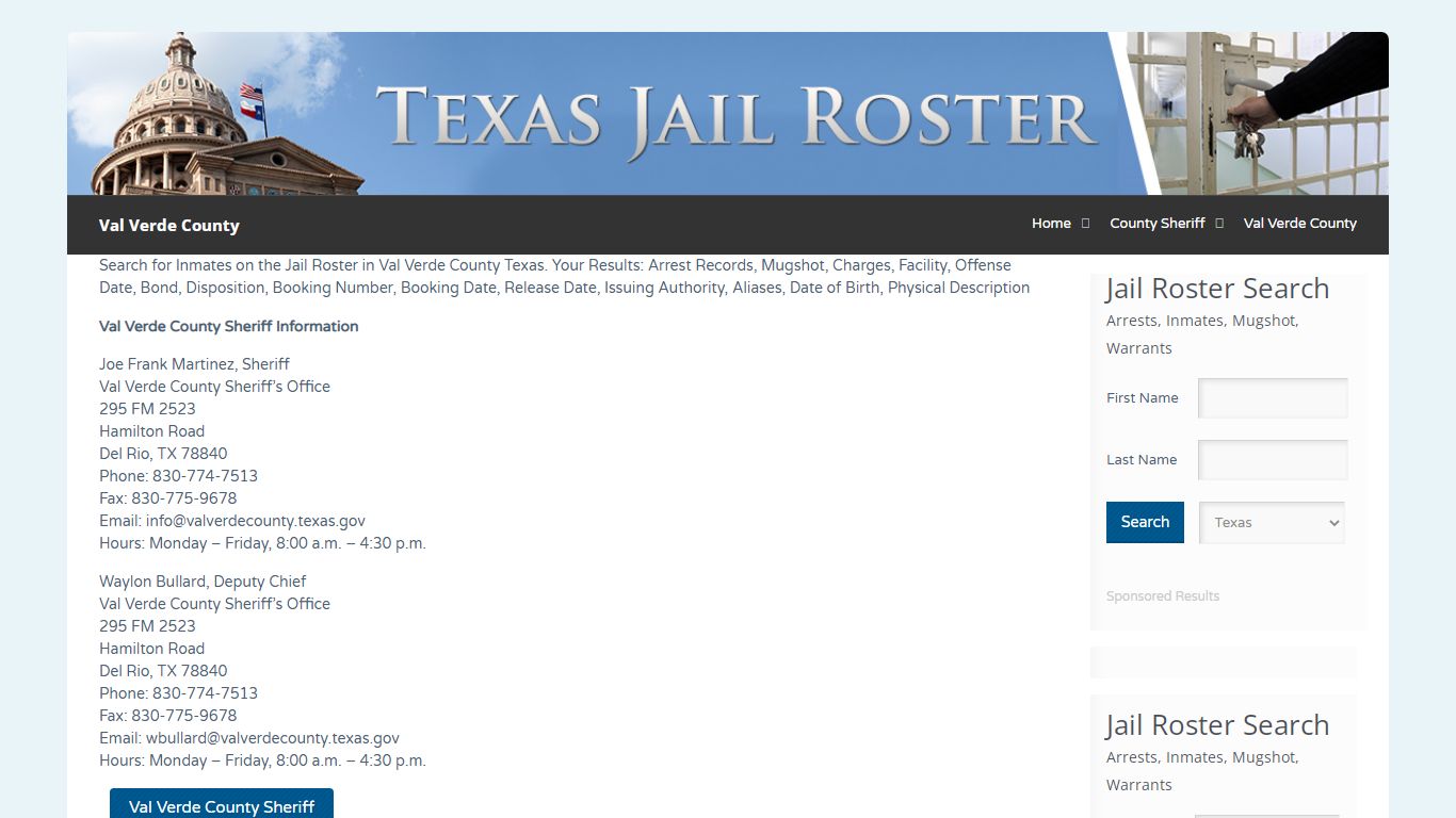Val Verde County | Jail Roster Search